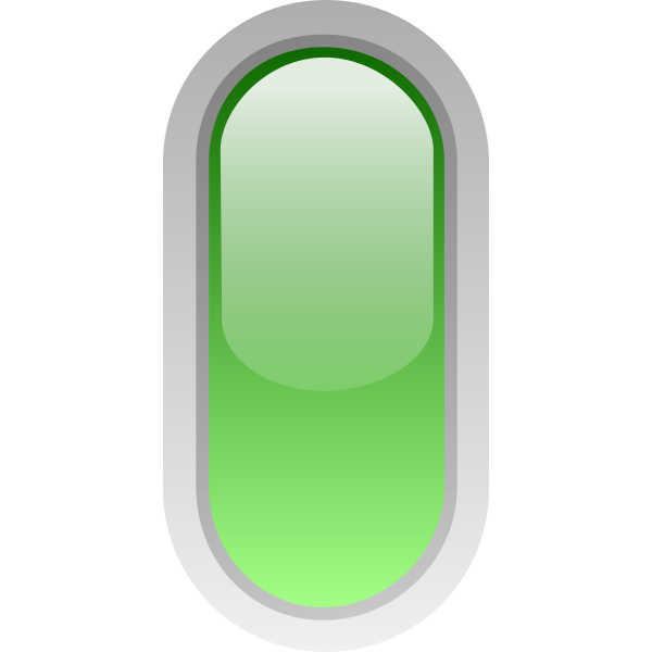 Upright pill shaped green button vector clip art