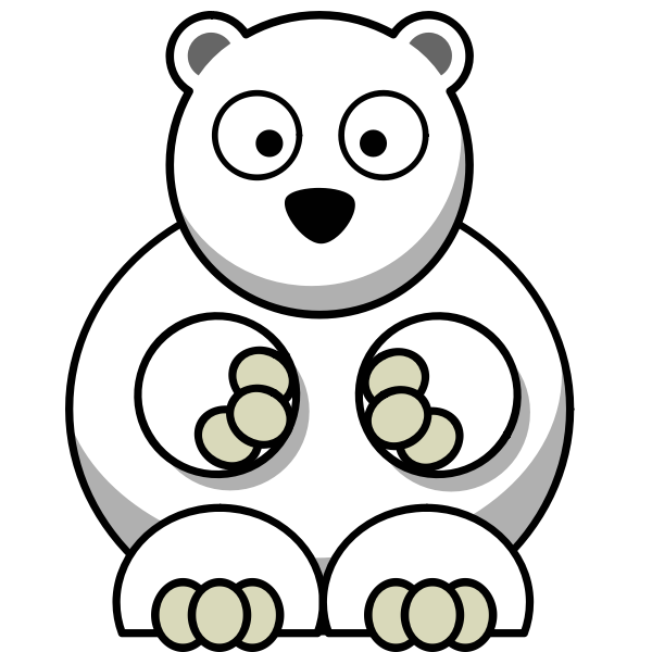 Confused polar bear vector clip art