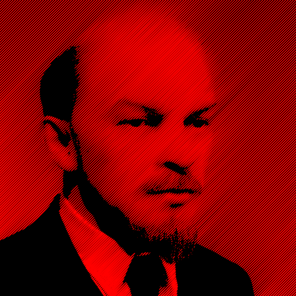 Lenin portrait red color