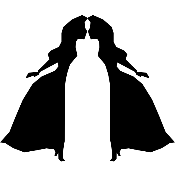 Girl couple silhouette