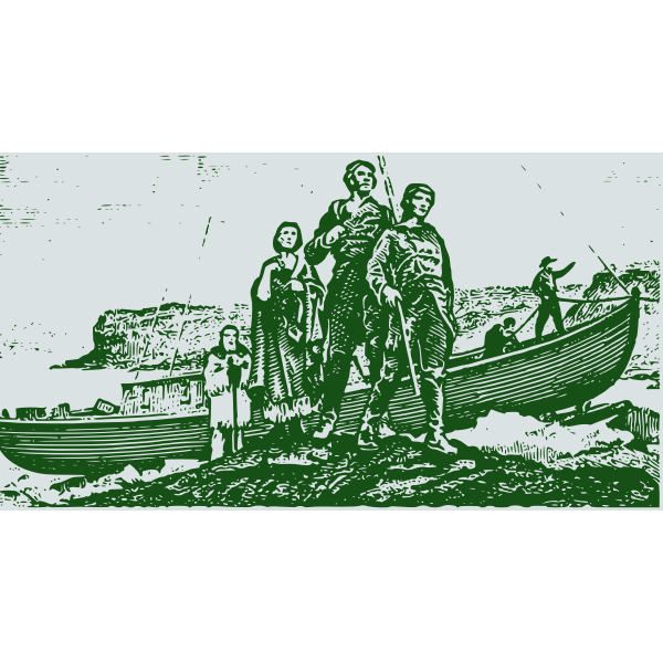 Lewis and Clark explorers vector drawing