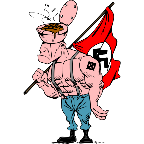 Nazi skinhead caricature
