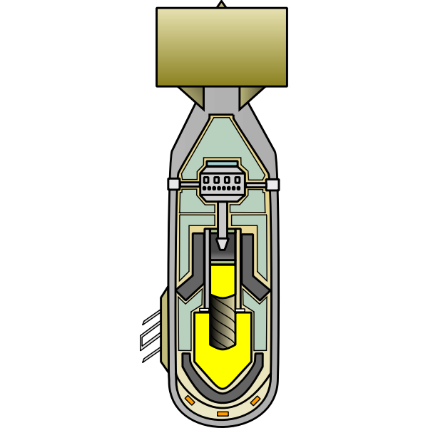 Vector clip art of atomic bomb diagram