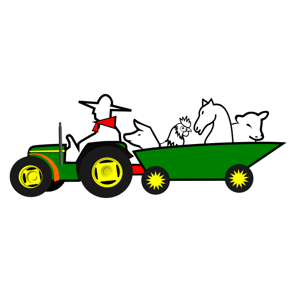 Logo tractor animales