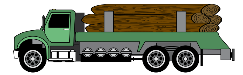 Lorry with wood logs