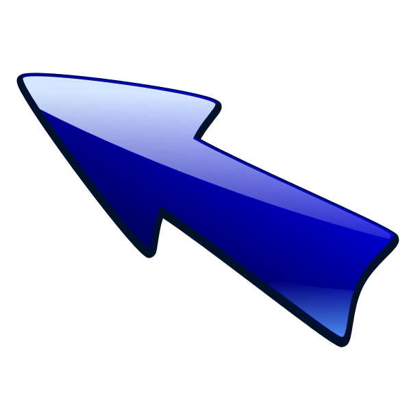 Blue arrow pointing up left vector image