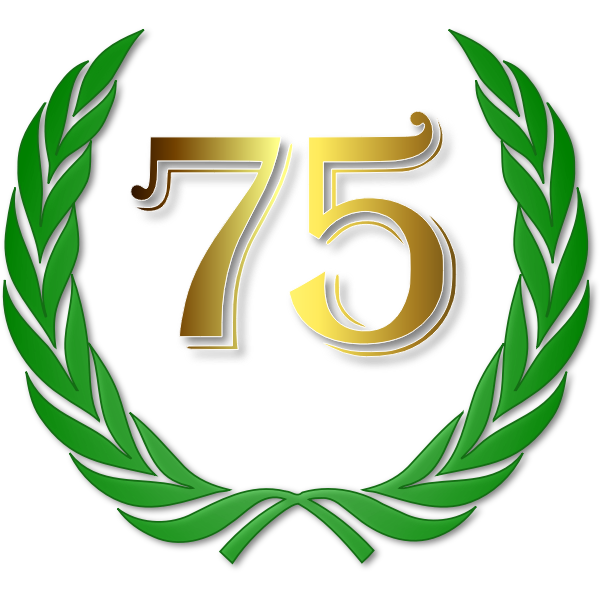 75 year anniversary logotype | Free SVG