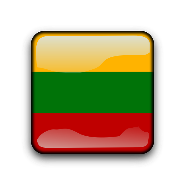 Lithuania vector flag button
