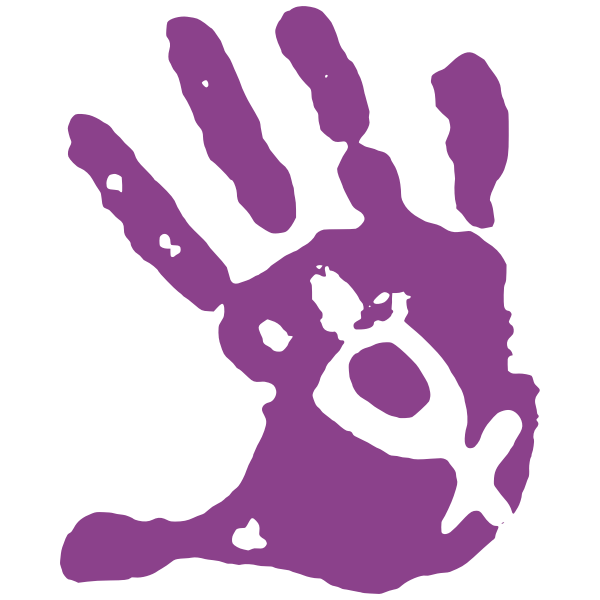 Purple hand-print