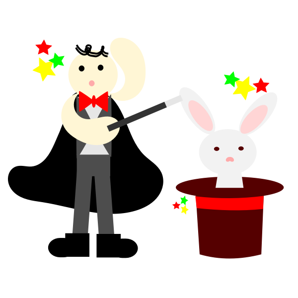 magician with a rabbit in hat