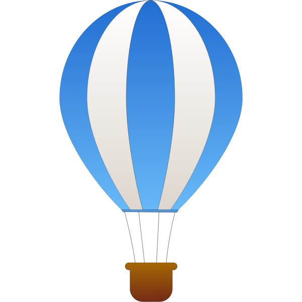 Vertical blue and gray stripes hot air balloon vector graphics