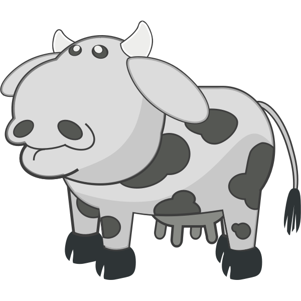 Vector clip art of gray cow with spots