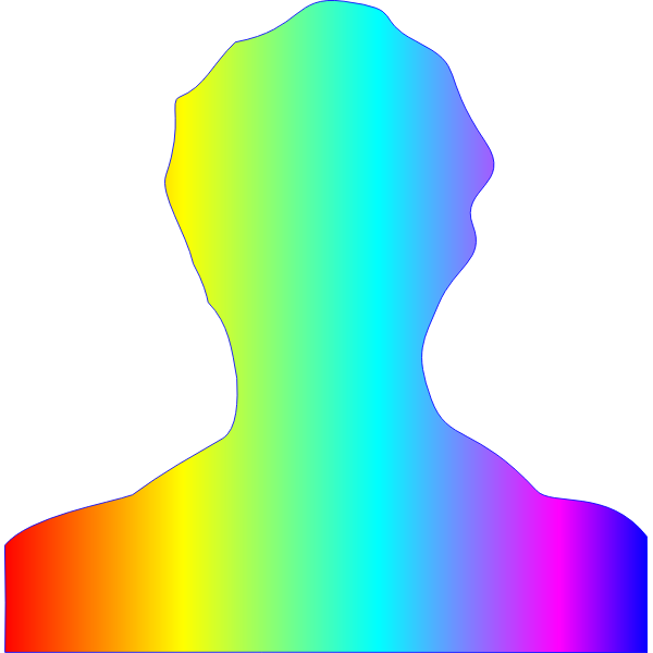 Male silhouette rainbow colors