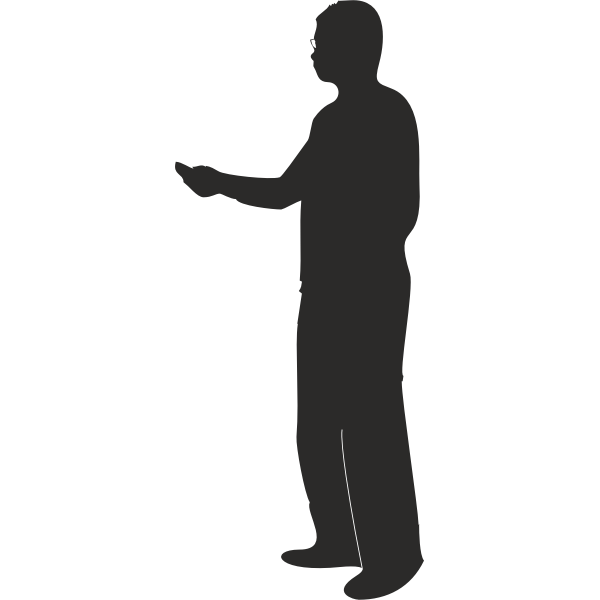 Silhouette vector illustration of man presenting