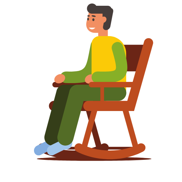 Man in a rocking chair