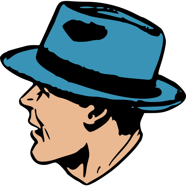 man in blue hat