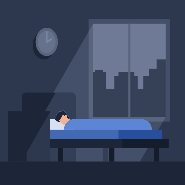 Person Sleeping in Bedroom at Night