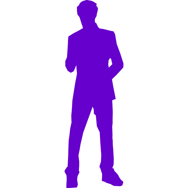 Man in suit purple silhouette vector clip art