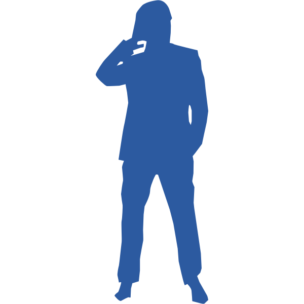 Thinking man silhouette vector image