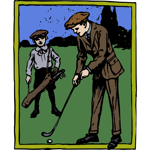 man golfing colour