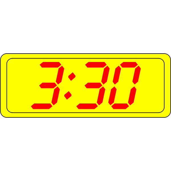 Digital Clock Display Vector Drawing Free SVG