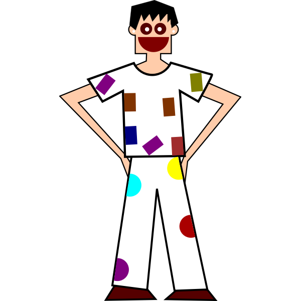 Man with colorful clothes
