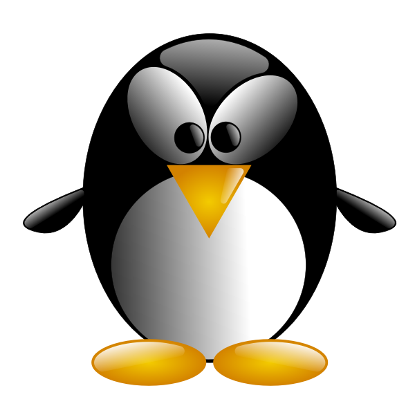Illustration of cartoon penguin with big eyes