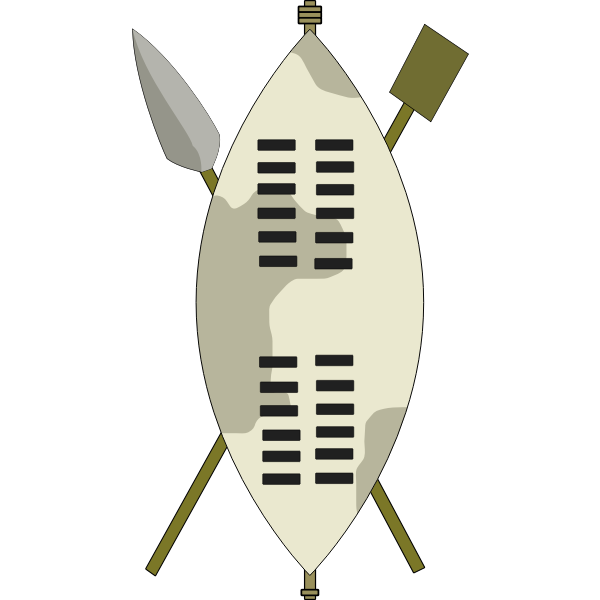 Zulu warrior equipment vector drawing