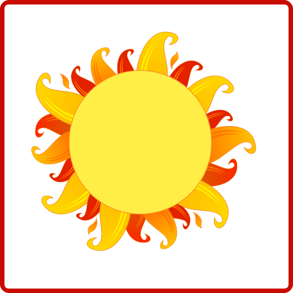 Fiery Sun icon vector graphics