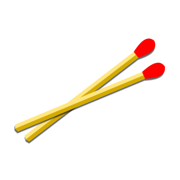 Two wooden matches vector clip art