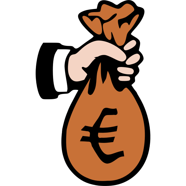 Bag of Euros vector graphics