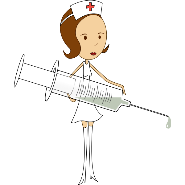 Vector image of medical nurse in short skirt