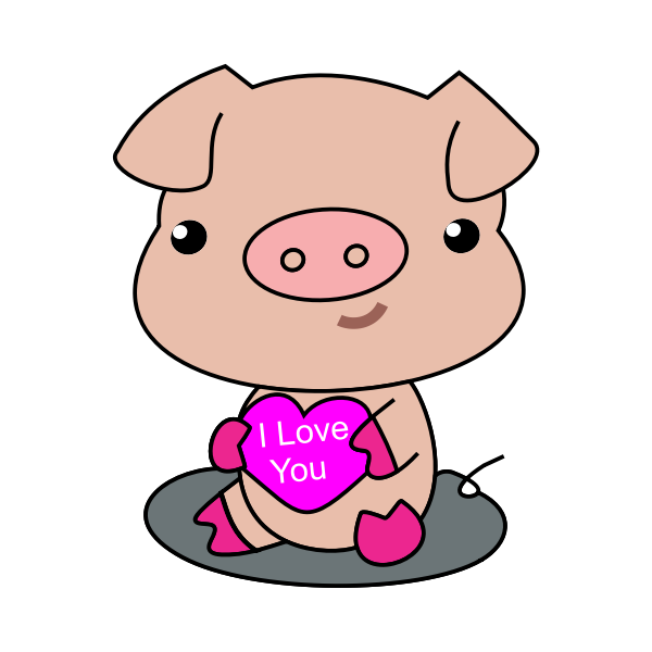Download Pig with heart | Free SVG