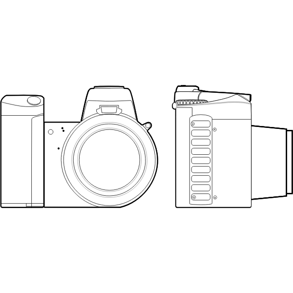 Orthographic vector drawing of camera