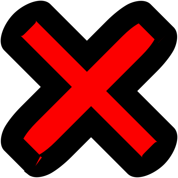 Red cross not OK vector icon