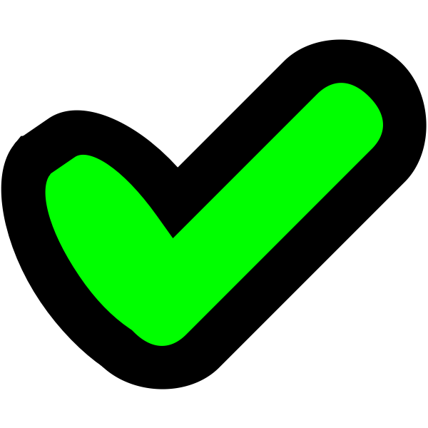 Green tick OK vector icon