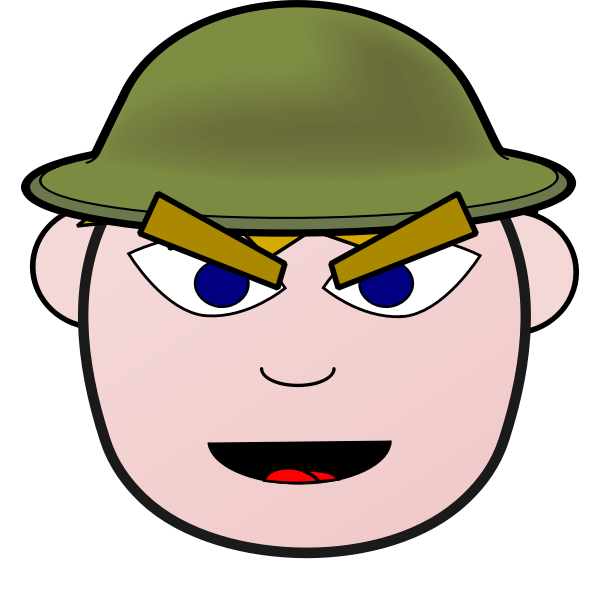 Angry soldier boy | Free SVG