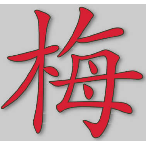 Vector illustration of mei Chinese character