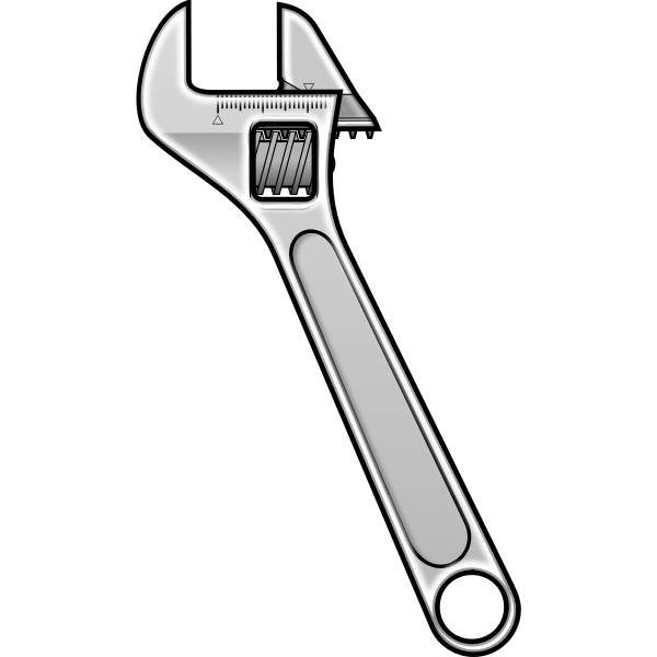 Vector clip art of metal adjustable wrench | Free SVG