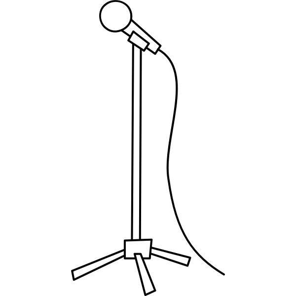 Simple line art microphone vector graphics