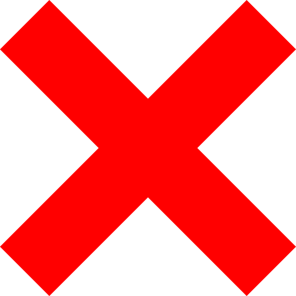 Red cross not OK vector symbol | Free SVG