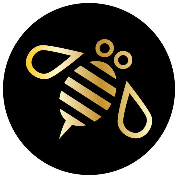 minimal bumble bee for ocal gold black circle