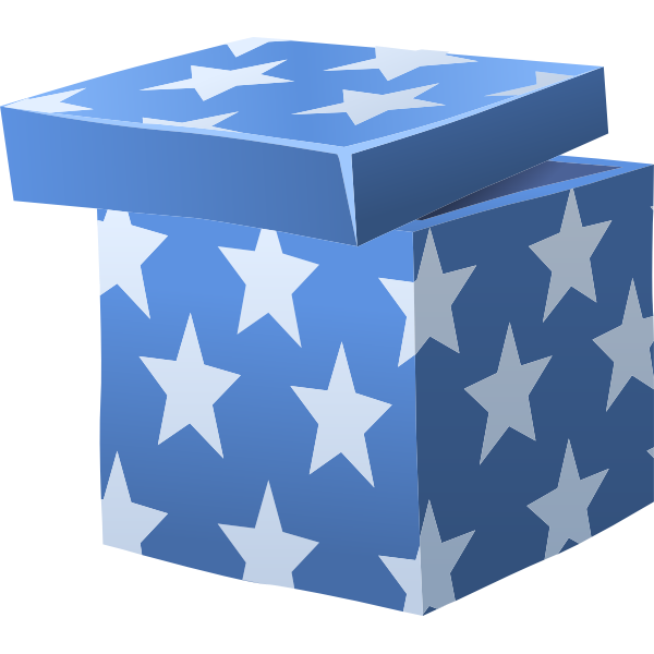 Vector illustration of blue gifting box with lid
