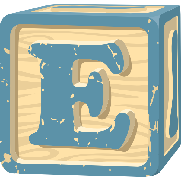 E letter block