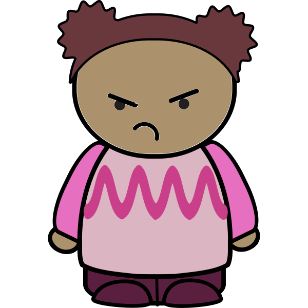 Young girl with angry face | Free SVG