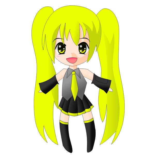 Vector illustration of blonde haired anime character | Free SVG