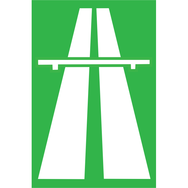 Vector drawing of entrance to highway section roadsign