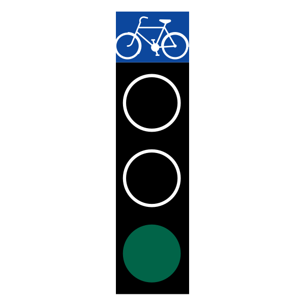 Green traffic light for bicycles vector clip art
