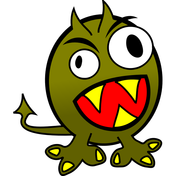 Vector image of angry green monster | Free SVG