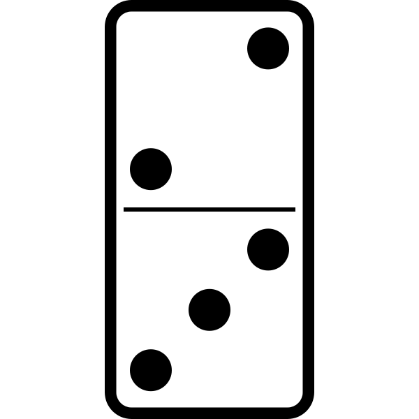 Domino tile 2-3 vector | SVG